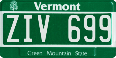 VT license plate ZIV699