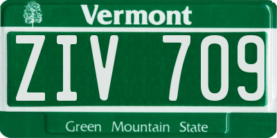 VT license plate ZIV709