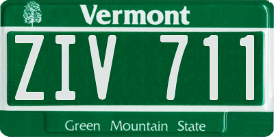 VT license plate ZIV711