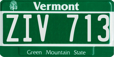 VT license plate ZIV713