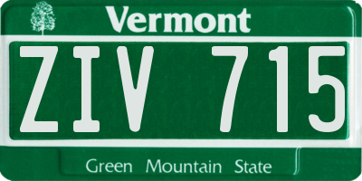 VT license plate ZIV715
