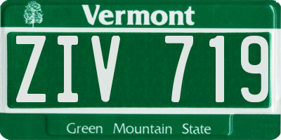 VT license plate ZIV719
