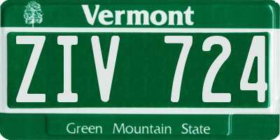 VT license plate ZIV724