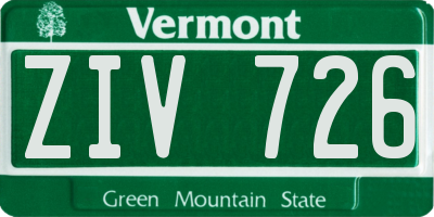 VT license plate ZIV726