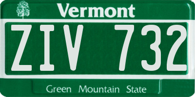 VT license plate ZIV732