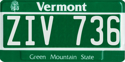 VT license plate ZIV736