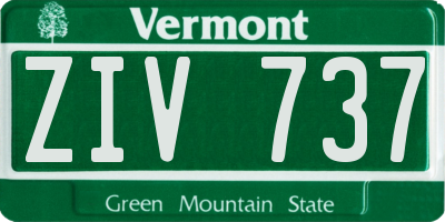 VT license plate ZIV737