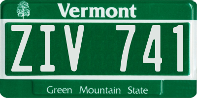 VT license plate ZIV741