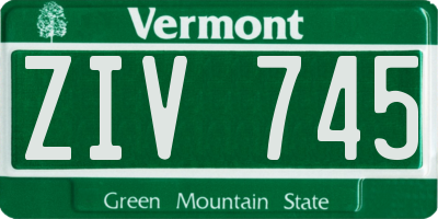 VT license plate ZIV745
