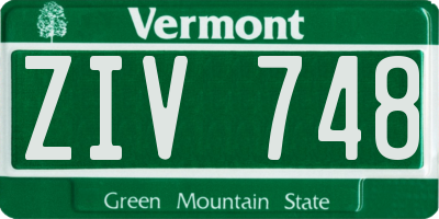 VT license plate ZIV748
