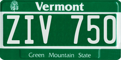 VT license plate ZIV750