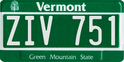 VT license plate ZIV751
