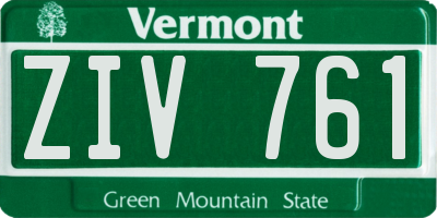 VT license plate ZIV761