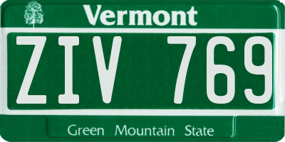 VT license plate ZIV769