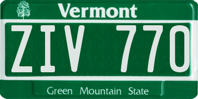 VT license plate ZIV770