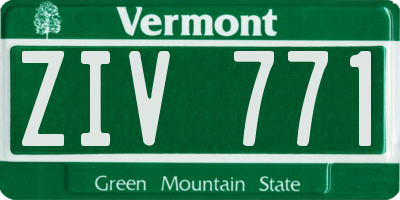 VT license plate ZIV771