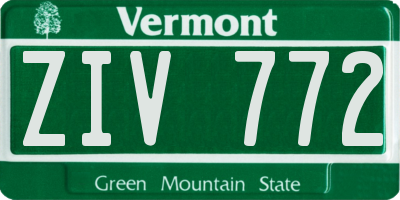 VT license plate ZIV772