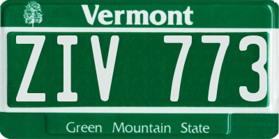 VT license plate ZIV773