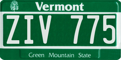 VT license plate ZIV775