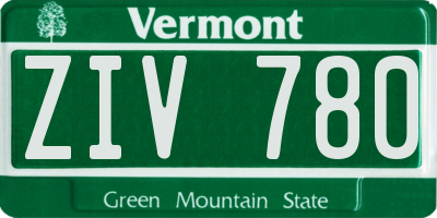 VT license plate ZIV780