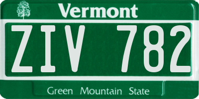 VT license plate ZIV782