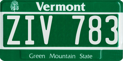 VT license plate ZIV783