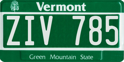 VT license plate ZIV785