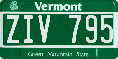 VT license plate ZIV795