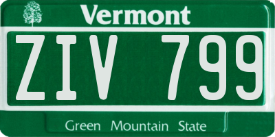VT license plate ZIV799