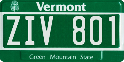 VT license plate ZIV801