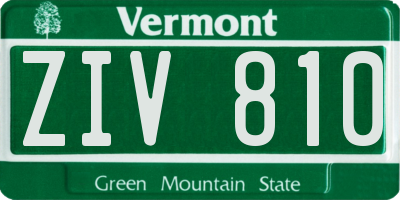 VT license plate ZIV810