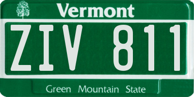 VT license plate ZIV811