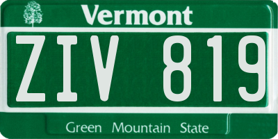 VT license plate ZIV819