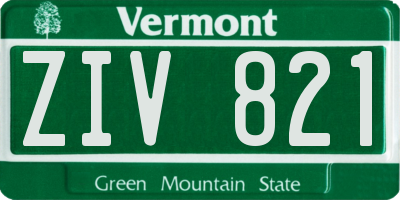 VT license plate ZIV821