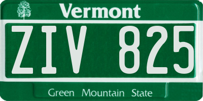 VT license plate ZIV825