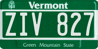 VT license plate ZIV827