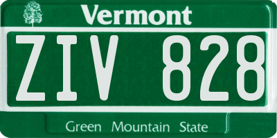 VT license plate ZIV828