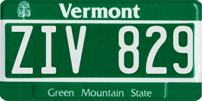 VT license plate ZIV829