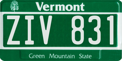 VT license plate ZIV831