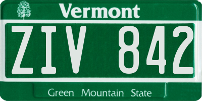 VT license plate ZIV842