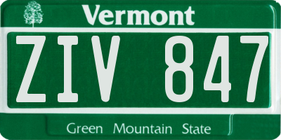 VT license plate ZIV847
