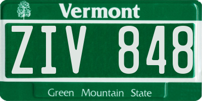 VT license plate ZIV848