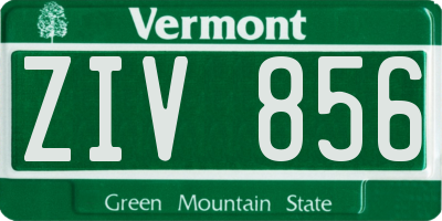 VT license plate ZIV856
