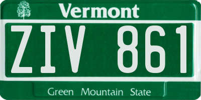 VT license plate ZIV861