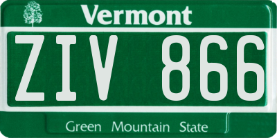 VT license plate ZIV866