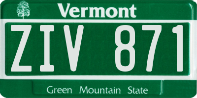 VT license plate ZIV871