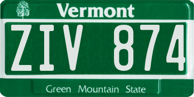 VT license plate ZIV874