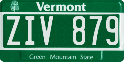 VT license plate ZIV879