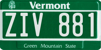 VT license plate ZIV881