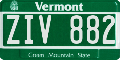 VT license plate ZIV882